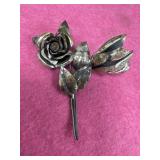 Sterling Silver Floral Brooch