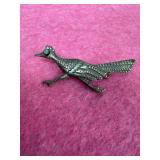 Southwestern Sterling Roadrunner Brooch
