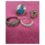 Lot of 4 Sterling Rings Sz 7&7.5