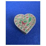 925 Heart Shaped Trinket Box