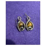 Sterling Silver Tigers Eye Earrings