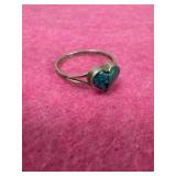 Turquoise Heart Ring Sz 4