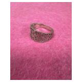 925 Floral Filigree Ring Sz 11
