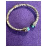 ATI 925 Turquoise Hinged Bracelet
