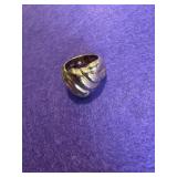 925 Gold Tone Wave Ring