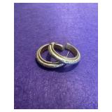 Sterling Hoop Earrings Etched Design