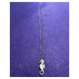 Sterling Silver Seahorse Pendant Necklace 19in