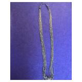 Southwestern Liquid Silver Necklace 27in