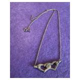 19.5in 925 Double Heart Necklace