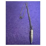 14in Sterling Bullet Pendant Necklace