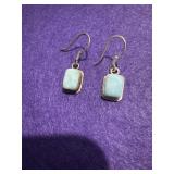 Sterling Earrings Light Blue Gemstone