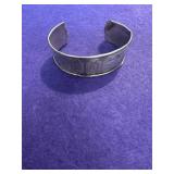 Sterling Etched Cuff Bracelet