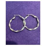 Sterling Silver Twisted Hoop Earrings