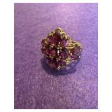 925 Vintage Flower Cluster Cocktail Ring