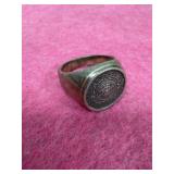 Aztec Calendar Sterling Ring Sz7