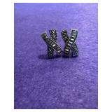 Charles Winston Sterling Marcasite 'X'Earrings