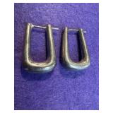 Sterling Rectangular Hoop Earrings
