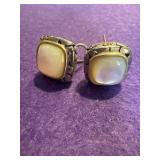 925 White Moonstone VTG Earrings