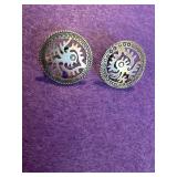 Sterling Silver Aztec Monkey God Earrings