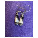 925 Mother of Pearl/Black Onyx Earrings