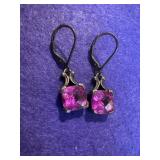 925 Hot Pink Gemstone Earrings