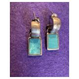 Sterling Turquoise Inlay Earrings