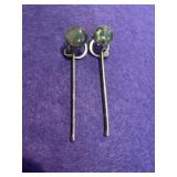 Sterling Green Amethyst Earrings