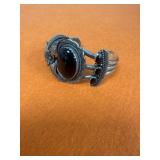 Sterling Black Onyx Cuff Bracelet