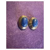 925 Mexico Denim Lapis Stone Earrings