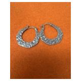 925 Textured Hoop Earrings