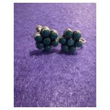 Sterling Screwback Flower Earrings