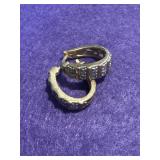 Gold Tone Sterling Hoop Earrings