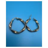 Gold Tone 925 Hoop Earrings