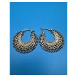 Bohemian Style Hoop Sterling Earrings