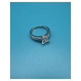 Sterling Silver Princess Cut Ring Sz7