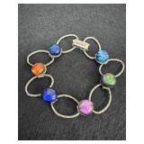 Rainbow-colored Dichroic Glass 925 Links