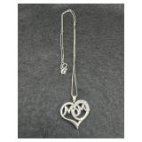 18in 925 Mom Heart Pendant Necklace