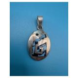 Native American Turquoise Inlay Pendant