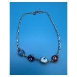9in Long Sterling Evil Eye Bracelet
