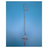 18in Cross Necklace W/Turquoise Inlay