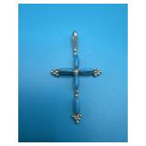 Turquoise Sterling Cross Pendant