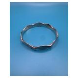 Sterling Silver Hammered Geometric Bangle