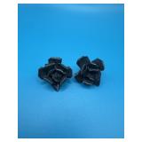 Sterling Silver Floral Screwback Earrings