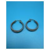 VTG Sterling Hoop Twisted Rope Earrings