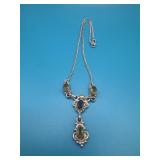 15in 925 Necklace Blue&Green Gemstones