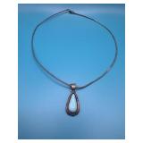 18in/Sterling Teardrop Turquoise Colored Necklace