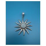 Sterling Larimar Sunburst Pendant