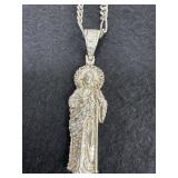 27in San Judas Tadeo Pendant Necklace 925