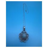 18in Sterling Larimar Pendant Necklace