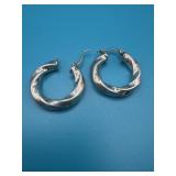 Sterling Silver Hallow Hoop Earrings